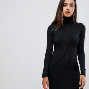 PrettyLittleThing Bodycon Roll Neck Dress Size 4